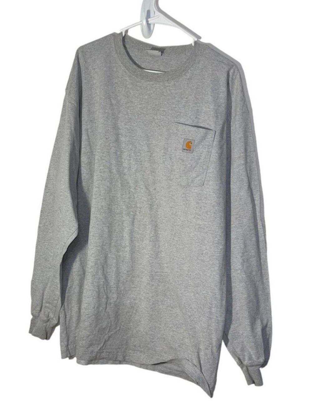 Carhartt Shirt Adult XL Gray Pocket T Shirt Long Sleeve Workwear Mens K126